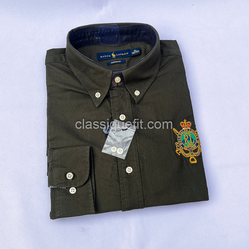 Oliver Custom Fit Oxford Heritage Crest Long Sleeve