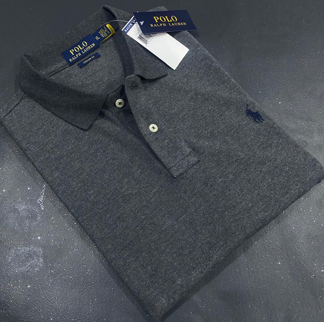 Men Charcoal Gray Short Sleeve Polo Shirt