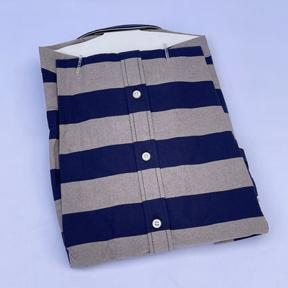 Navy Neutral Oxford Custom Fit Long Sleeve