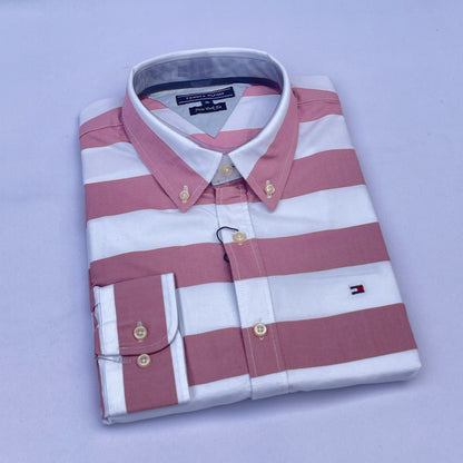 Pink Classic Oxford Custom Fit Long Sleeve