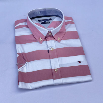 Pink Classic Oxford Custom Fit Short Sleeve