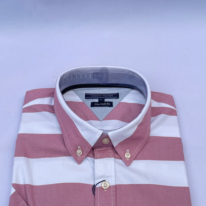 Pink Classic Oxford Custom Fit Short Sleeve
