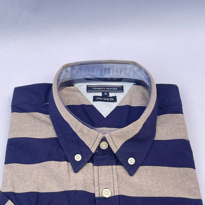 Navy Neutral Oxford Custom Fit Short Sleeve