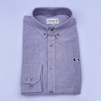 Men Custom Fit Lilac Oxford Shirt