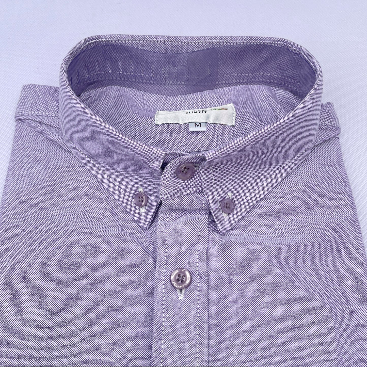 Men Custom Fit Lilac Oxford Shirt