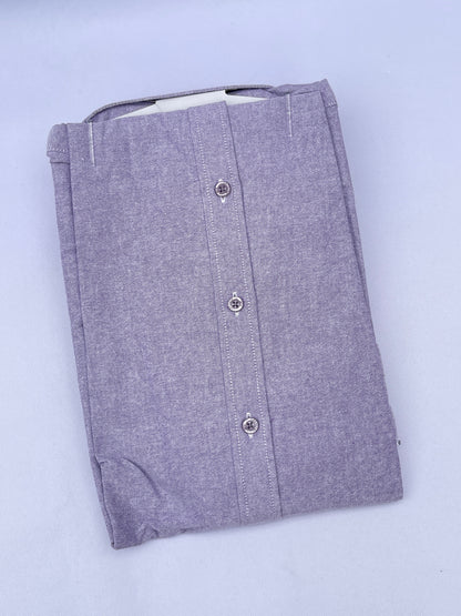 Men Custom Fit Lilac Oxford Shirt