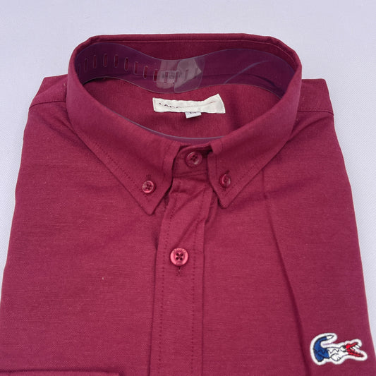 Men Custom Fit Wine Oxford Shirt -LA01