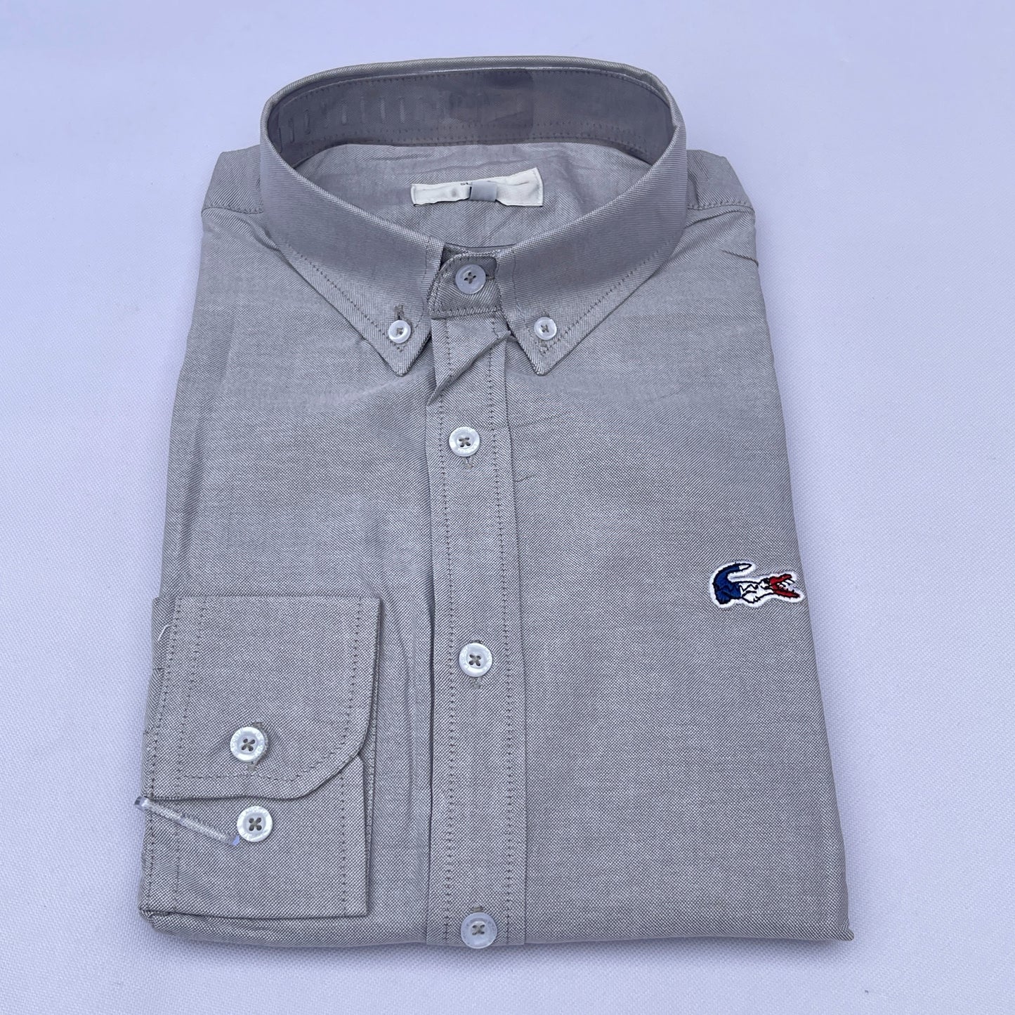 Men Custom Fit Gray Oxford Shirt -LA3