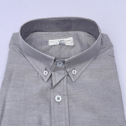 Men Custom Fit Gray Oxford Shirt -LA3