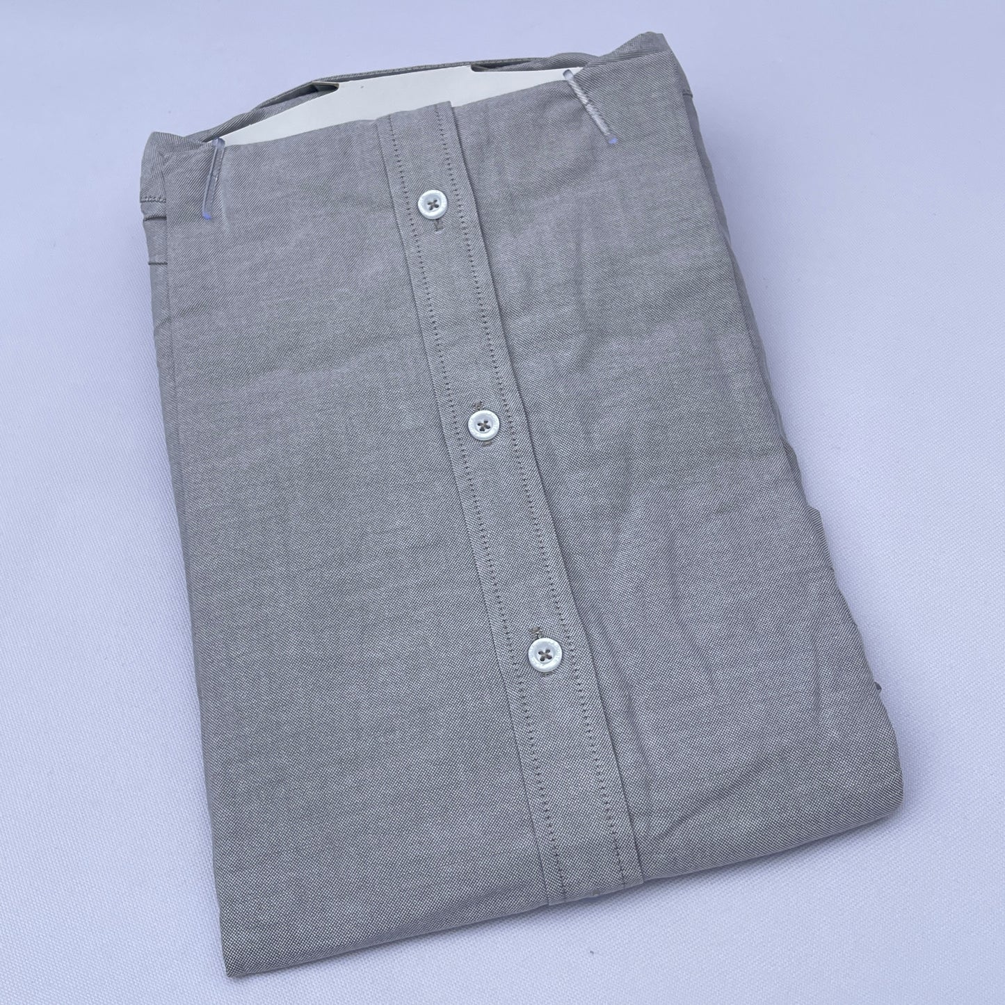 Men Custom Fit Gray Oxford Shirt -LA3