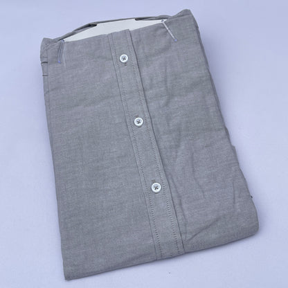 Men Custom Fit Gray Oxford Shirt -LA3