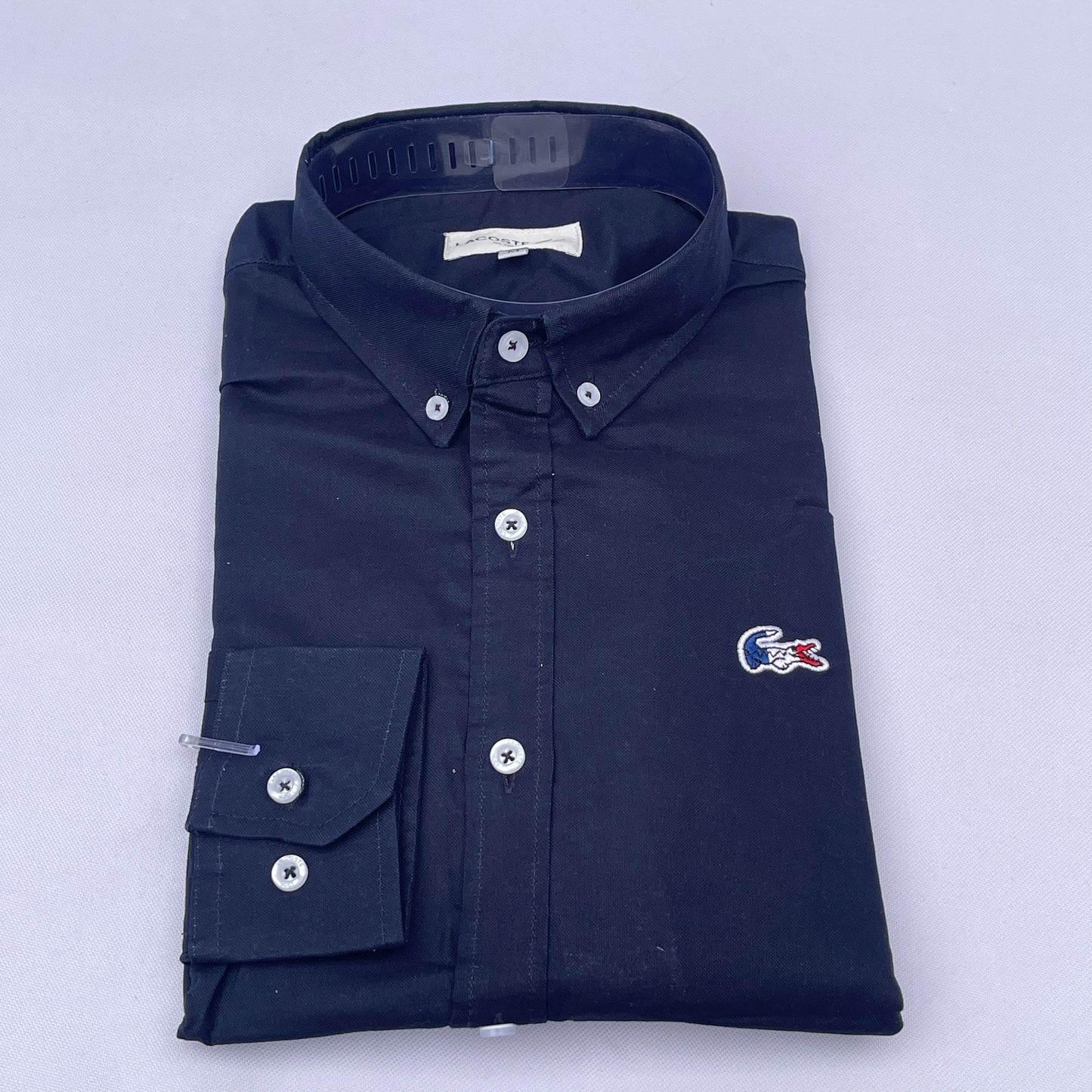 Men Custom Fit Navy Blue Oxford Shirt -LA4