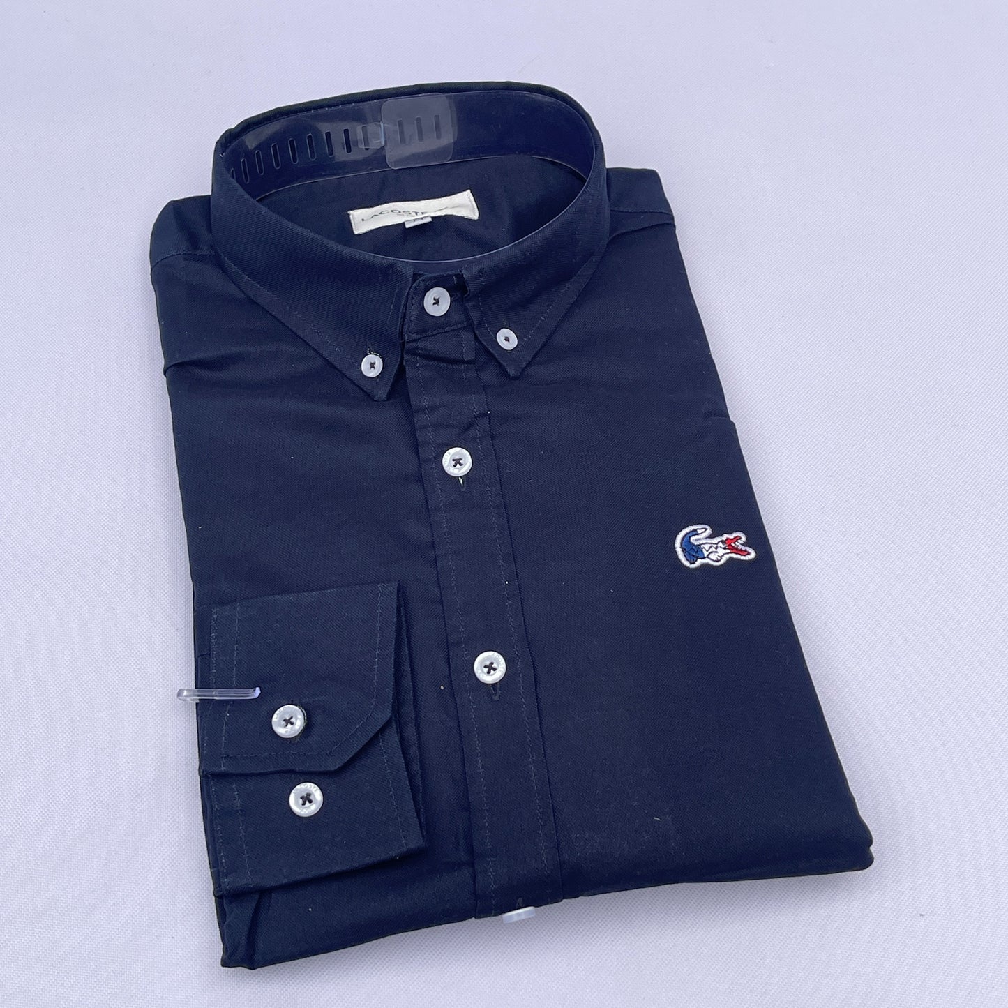 Men Custom Fit Navy Blue Oxford Shirt -LA4