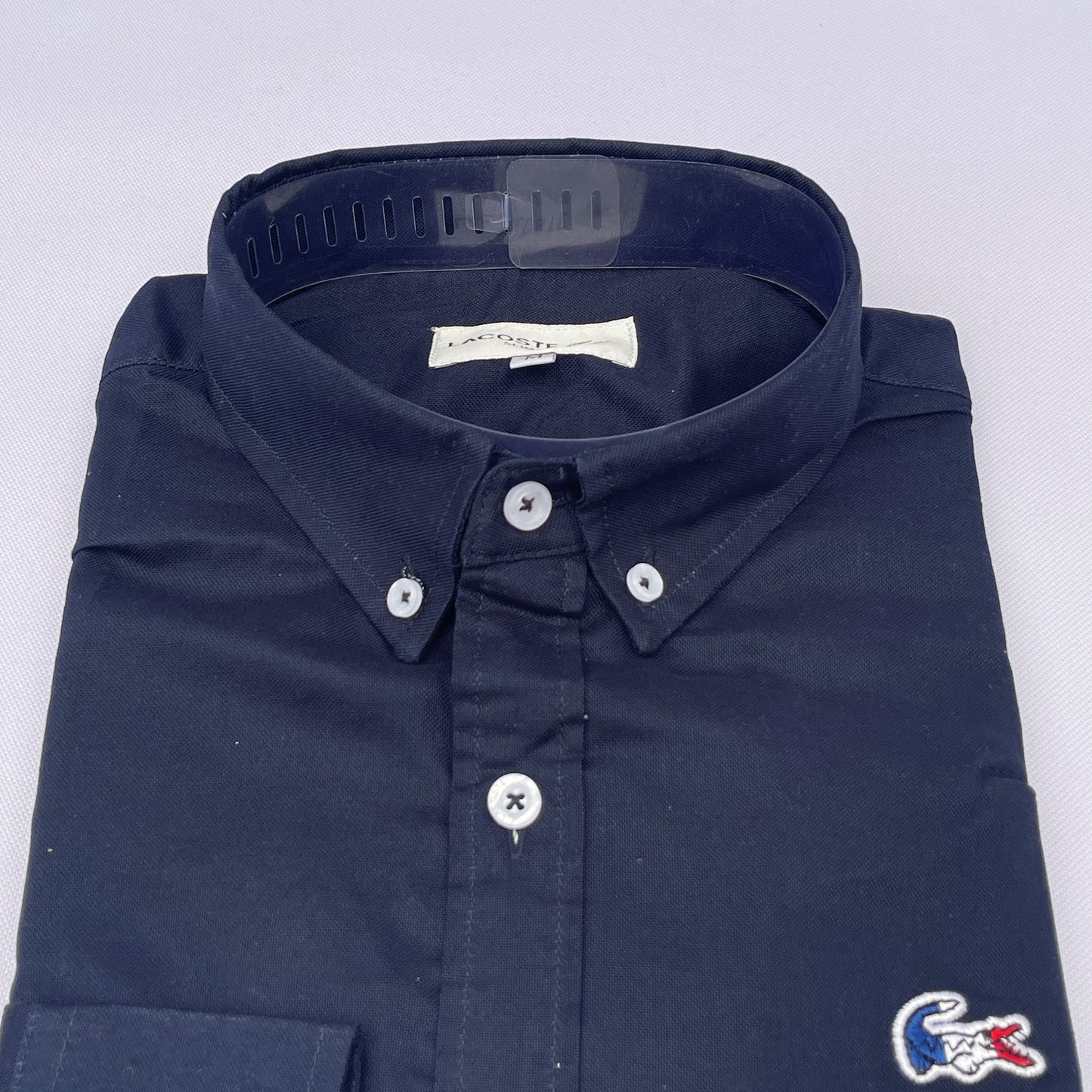 Men Custom Fit Navy Blue Oxford Shirt -LA4
