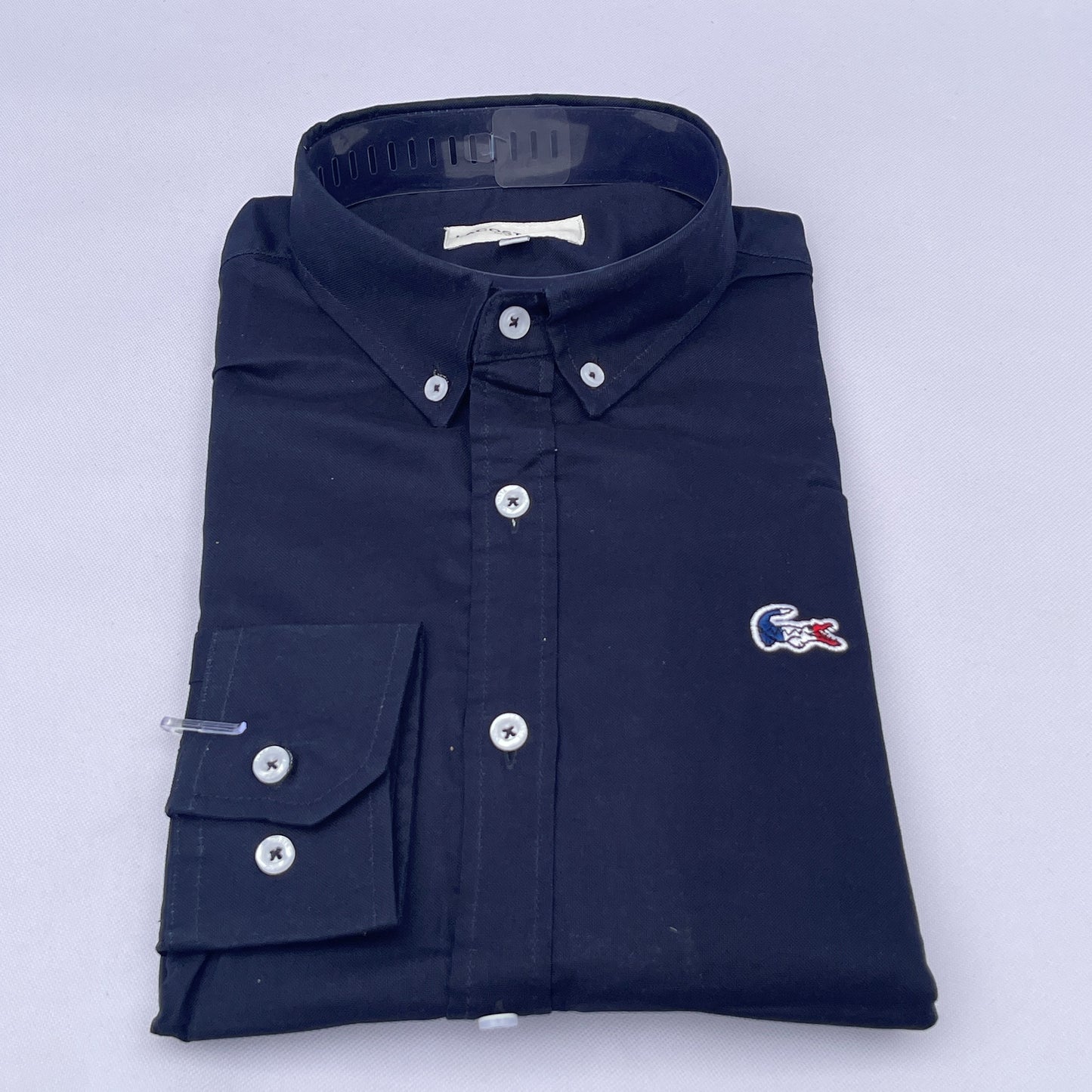 Men Custom Fit Navy Blue Oxford Shirt -LA4