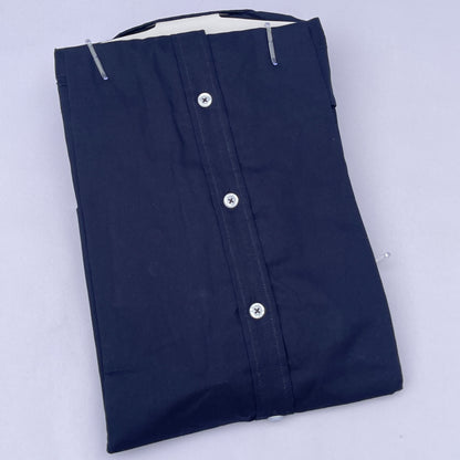 Men Custom Fit Navy Blue Oxford Shirt -LA4