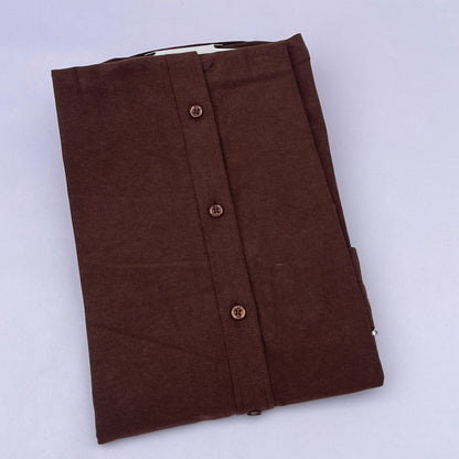 Men Custom Fit Chocolate Brown Oxford Shirt