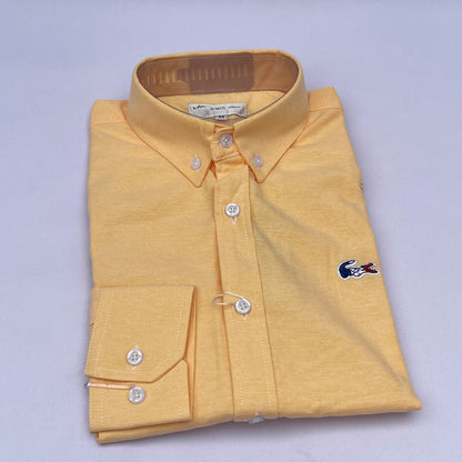 Men Custom Fit Pastel Yellow Oxford Shirt