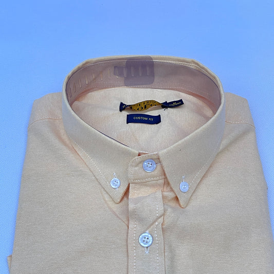 Men Custom Fit Cream Oxford Shirt -PR9