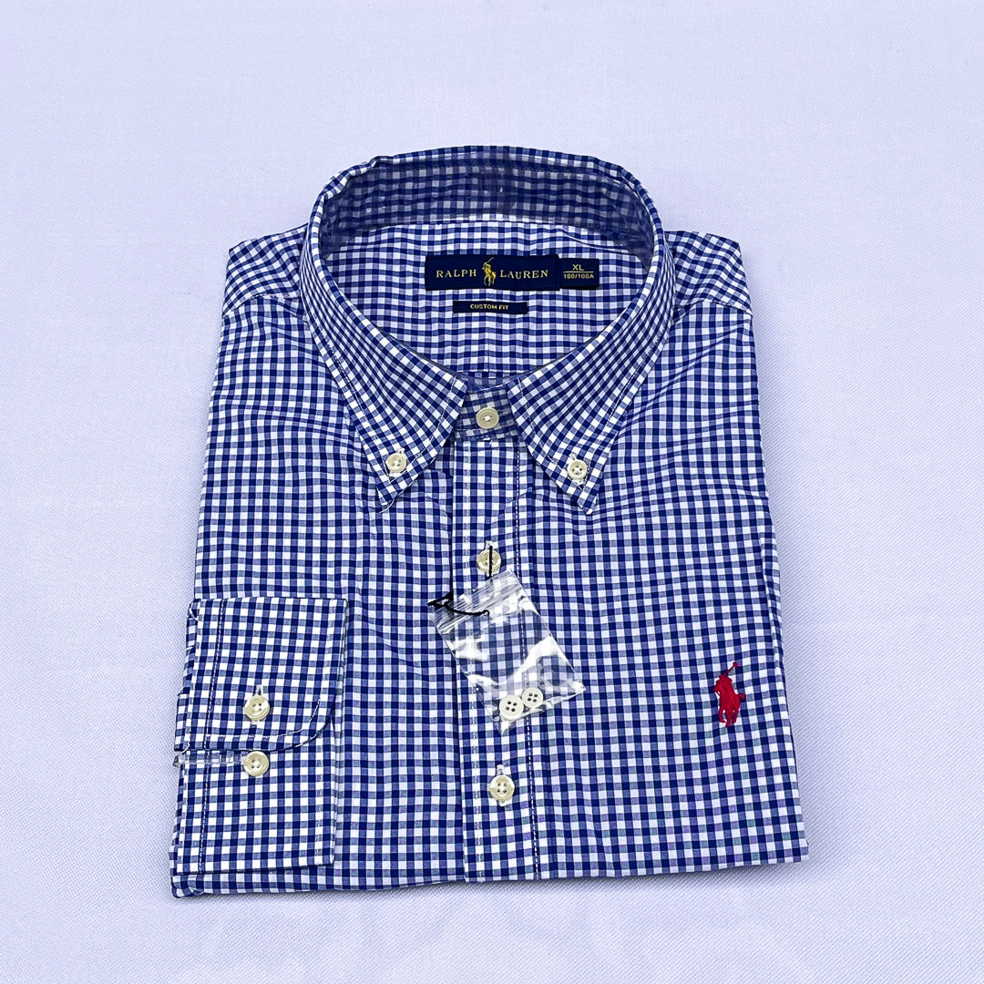 Classic Sapphire Check Custom Fit Long Sleeve