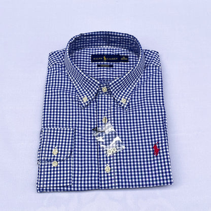 Classic Sapphire Check Custom Fit Long Sleeve