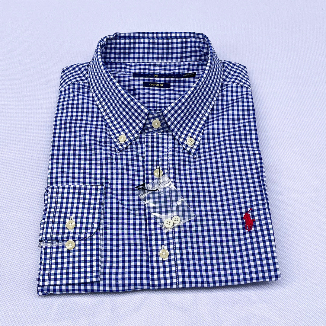 Classic Sapphire Check Custom Fit Long Sleeve