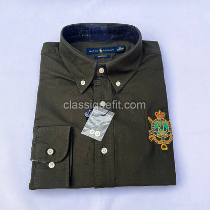 Oliver Custom Fit Oxford Heritage Crest Long Sleeve