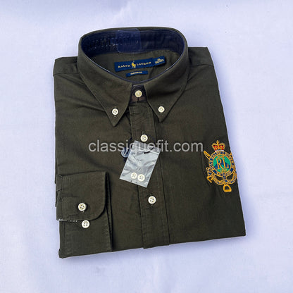 Oliver Custom Fit Oxford Heritage Crest Long Sleeve