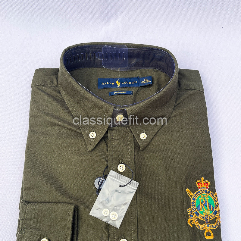 Oliver Custom Fit Oxford Heritage Crest Long Sleeve