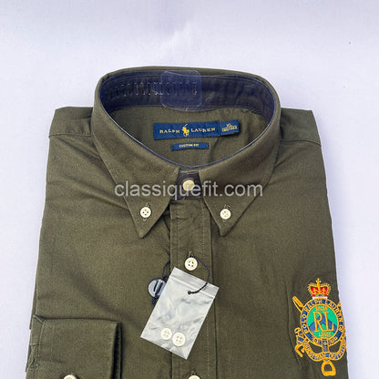 Oliver Custom Fit Oxford Heritage Crest Long Sleeve
