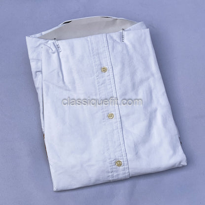 White Custom Fit Oxford Heritage Crest Long Sleeve