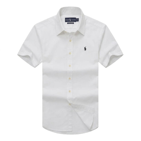 White Oxford Custom Fit Plain Short Sleeve