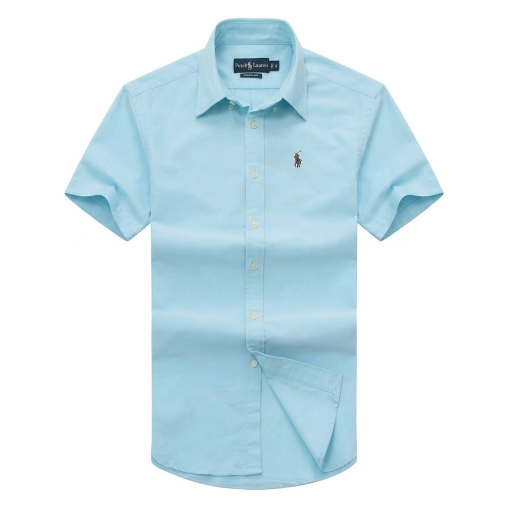 Mint Green Oxford Custom Fit Plain Short Sleeve
