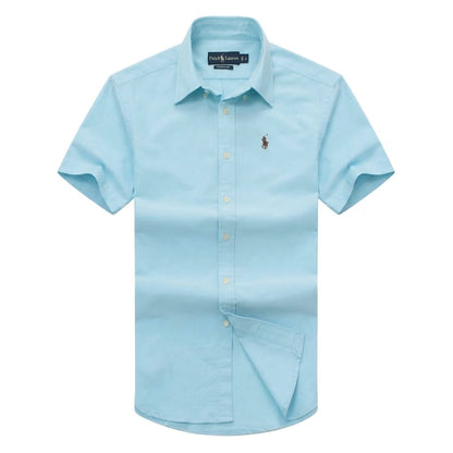 Mint Green Oxford Custom Fit Plain Short Sleeve