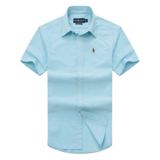 Mint Green Oxford Custom Fit Plain Short Sleeve