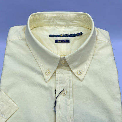 Cream Oxford Custom Fit Plain Short Sleeve