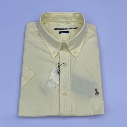 Cream Oxford Custom Fit Plain Short Sleeve