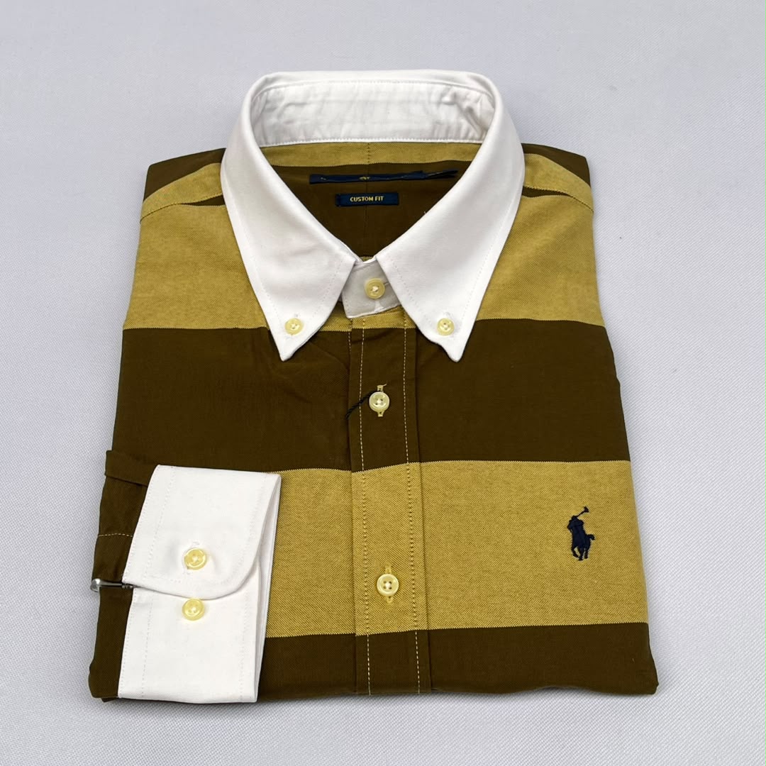 Olive & Sage Bold Stripe Custom Fit Long Sleeve