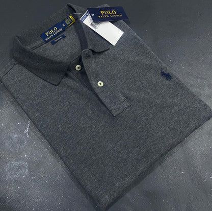 Men Charcoal Gray Short Sleeve Polo Shirt