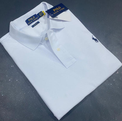 Men White Short Sleeve Polo Shirt