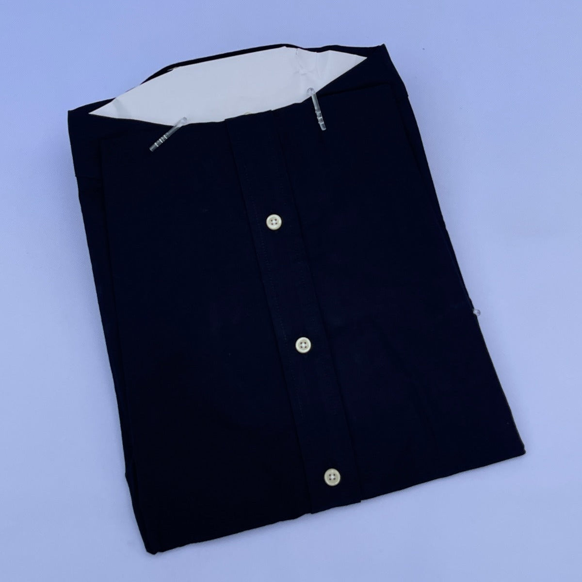 Black Oxford Custom Fit Plain Short Sleeve