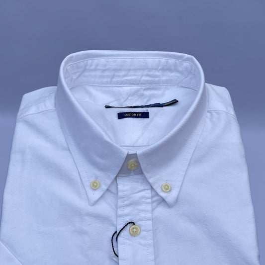 White Oxford Custom Fit Plain Short Sleeve