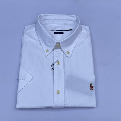 White Oxford Custom Fit Plain Short Sleeve