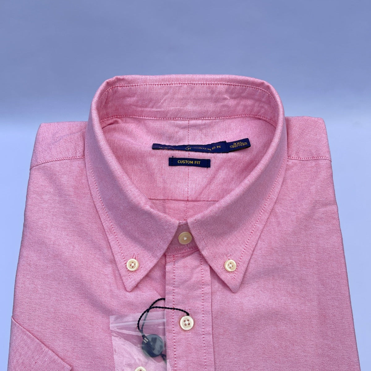 Peach Oxford Custom Fit Plain Short Sleeve