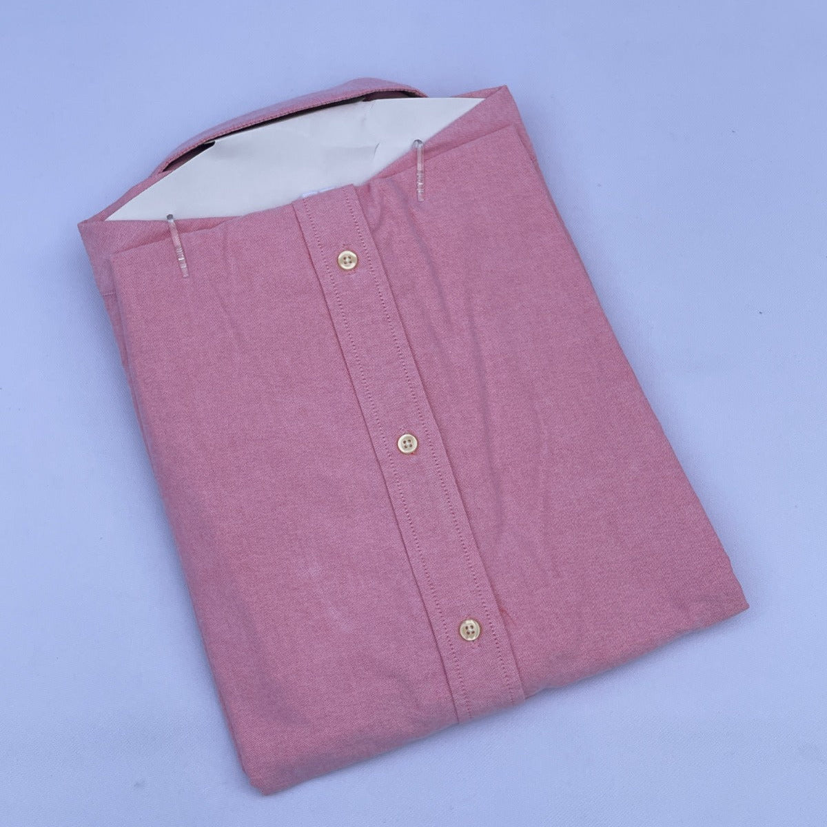 Peach Oxford Custom Fit Plain Short Sleeve