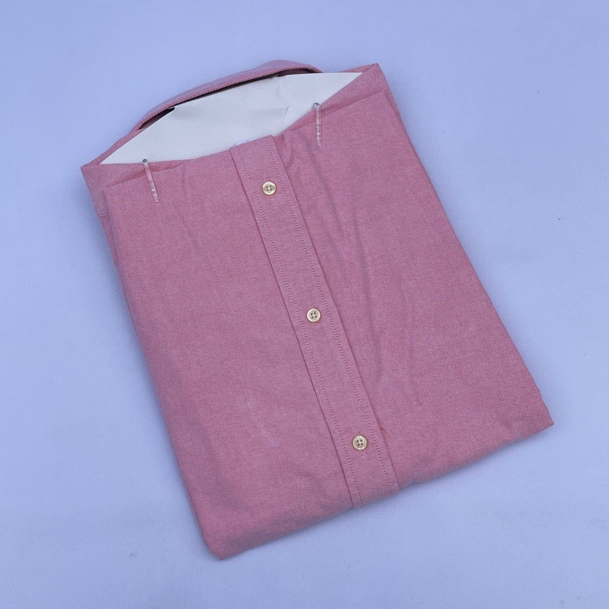 Peach Oxford Custom Fit Plain Short Sleeve