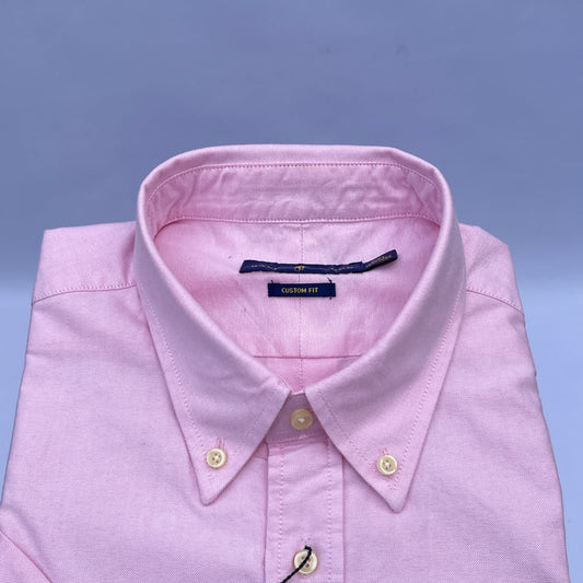 Pink Oxford Custom Fit Plain Short Sleeve