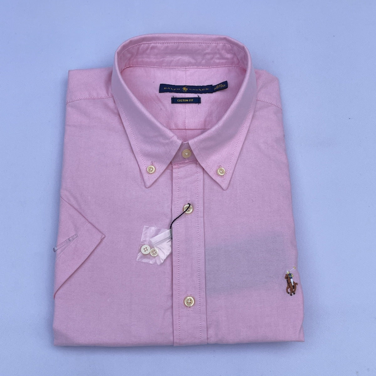 Pink Oxford Custom Fit Plain Short Sleeve