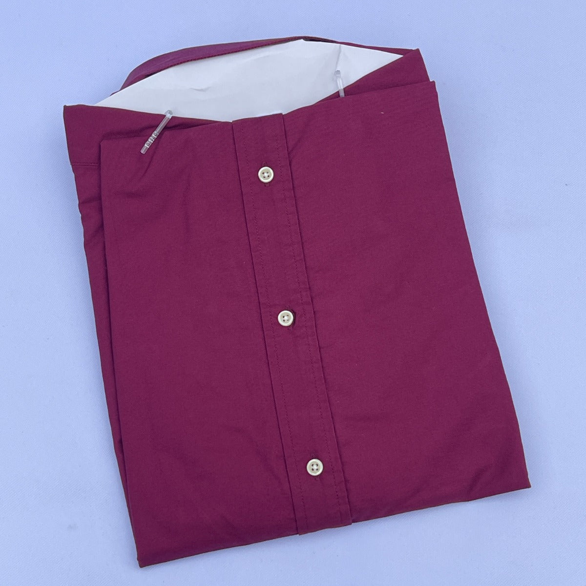 Wine Oxford Custom Fit Plain Short Sleeve