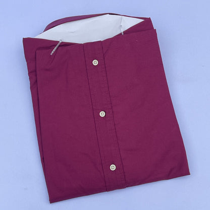 Wine Oxford Custom Fit Plain Short Sleeve